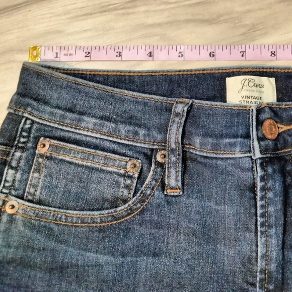 J Crew Vintage Straight Jeans Women's 28 Blue Dark Wash Denim - Picture 8 of 11